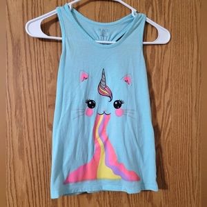 Childrens Place Blue Racerback Tank Top Girls Sz L 10/12 Glitter Graphic